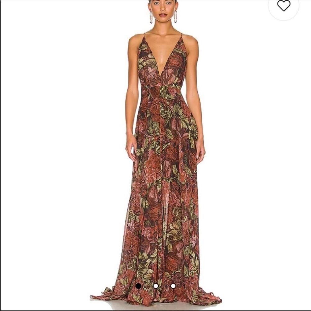 Ronny Kobo Collection Daniela Victorian floral chiffon maxi dress MEDIUM